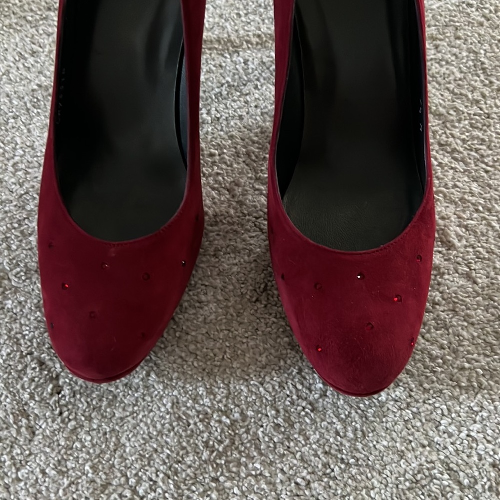 7.5 Red Stuart Weitzman Platform Pumps - image 8